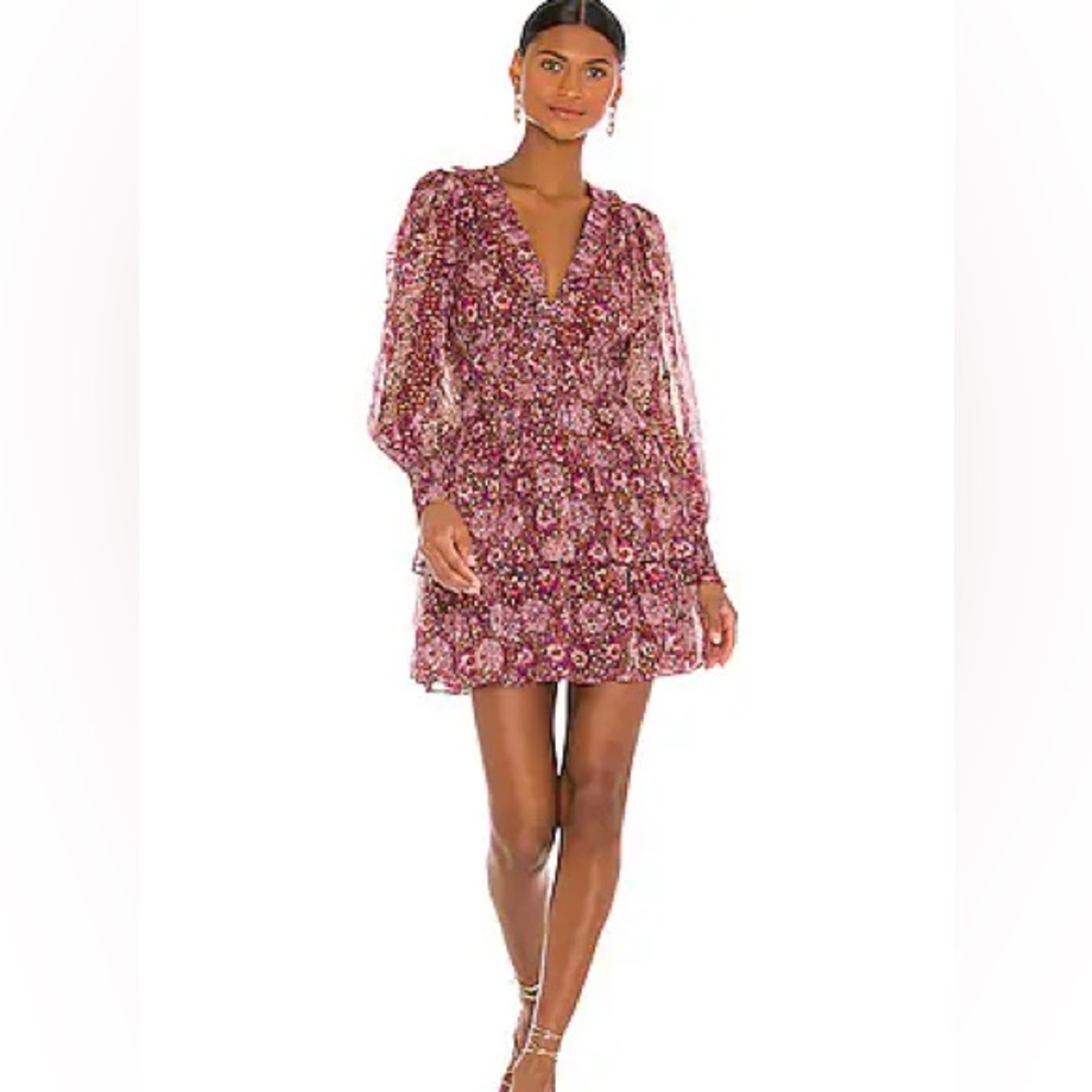 Ulla Johnson Brisa Mini Dress in Claret Patchwork Size 6 - Picture 8 of 15